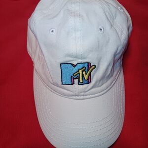 MTV White Cap with Multicolor Logo